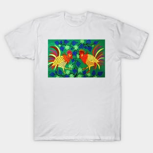 Maria Prymachenko, Roosters, Famous Ukrainian Painter, Art Print, Ukrainian Folk Art, Марія Приймаченко, Півні T-Shirt